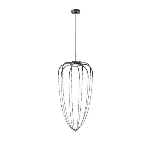 Axo Light Alysoid Pendant 43 with black beads and canopy on a white background