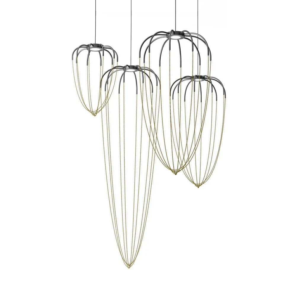 Alysoid Pendant with Black Nickel Beads, 34.5 cm ø x 54, LED, Phase Dim, IP20