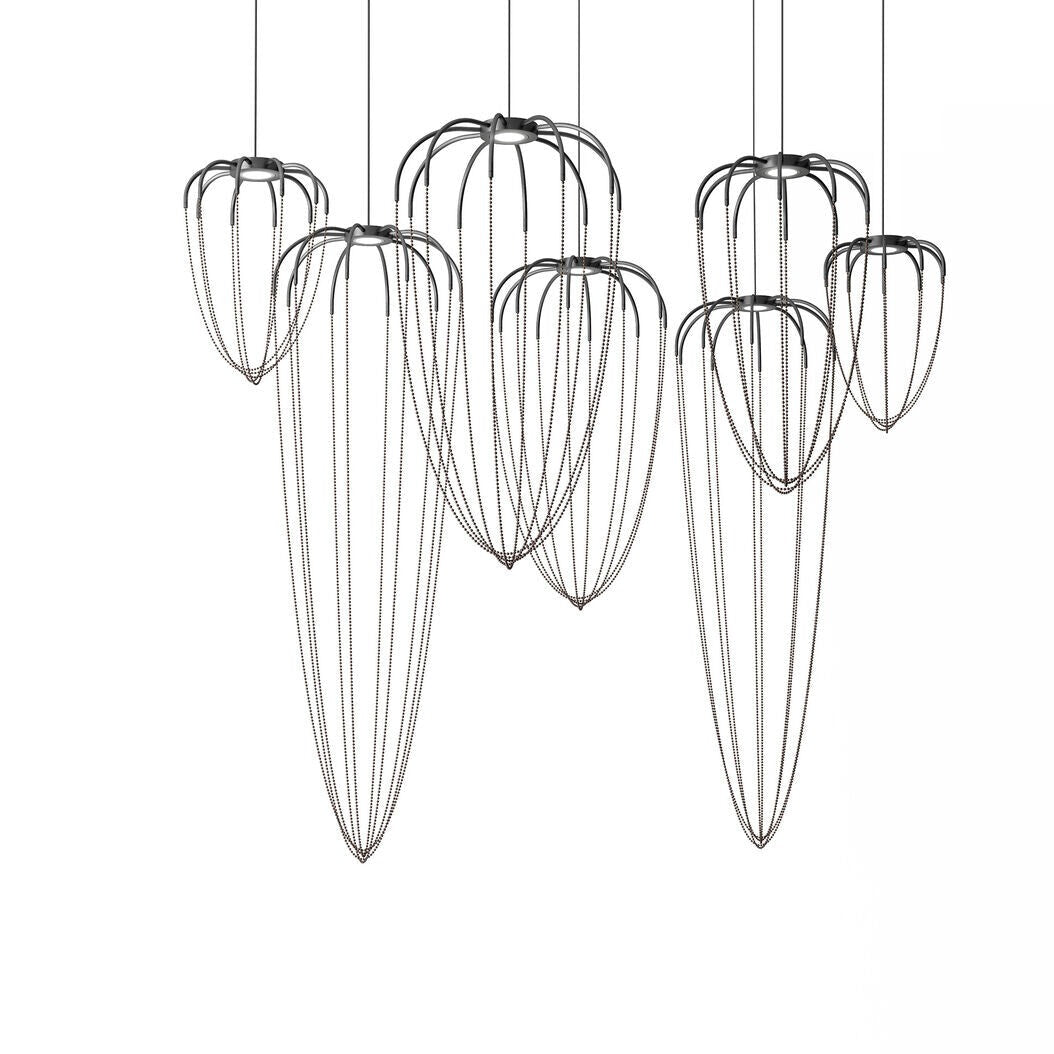 Alysoid Pendant with Black Nickel Beads, 34.5 cm ø x 54, LED, Phase Dim, IP20