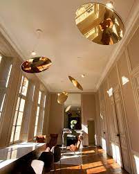 Amisol Pendant, Gold Mirror Stretch Reflector, 75 cm, LED, Push/DALI Dim, IP20