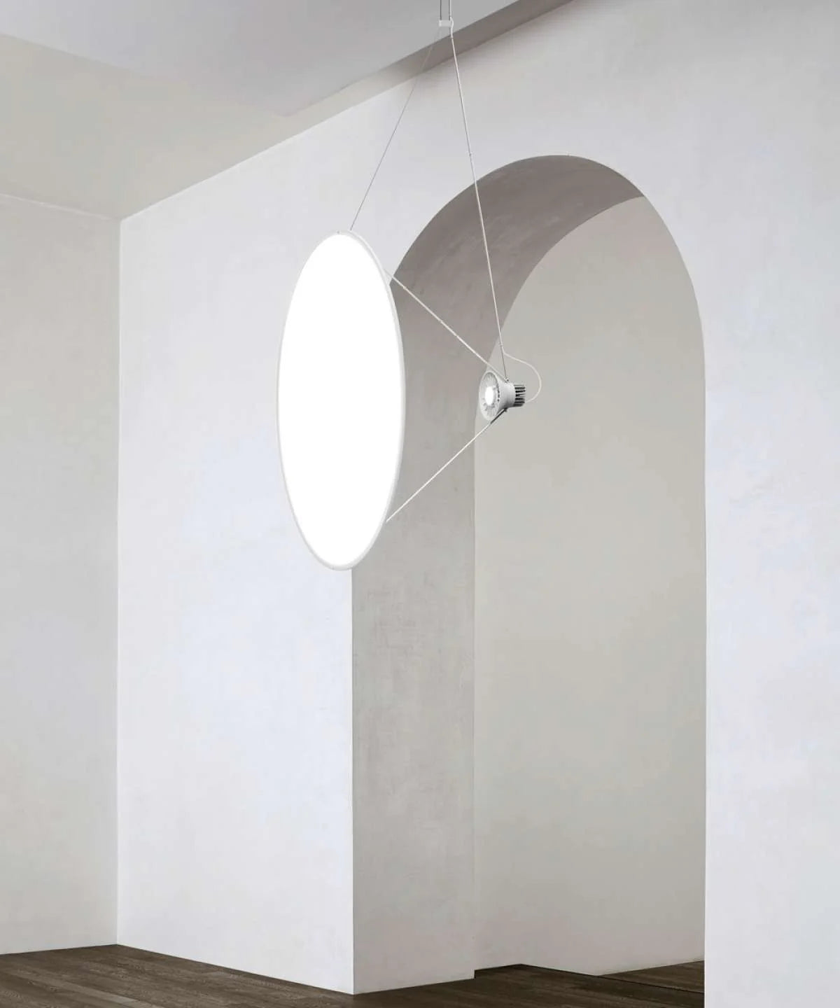 Amisol Pendant, White Stretch Reflector, 75 cm, LED, Push/DALI Dim, IP20