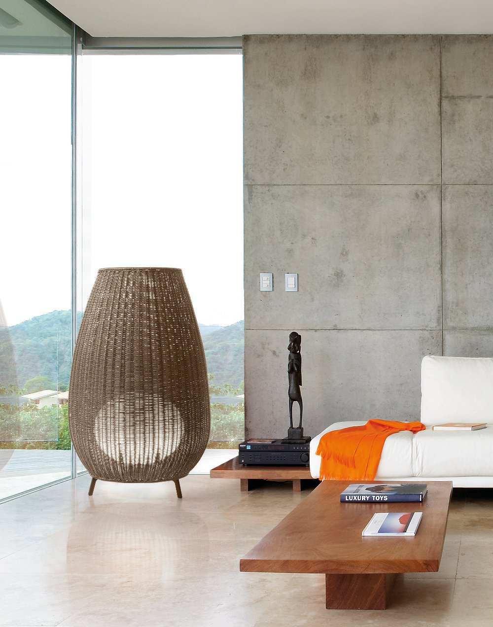 Amphora Floor 2, Large, Brown, E27, Plugs In, IP66