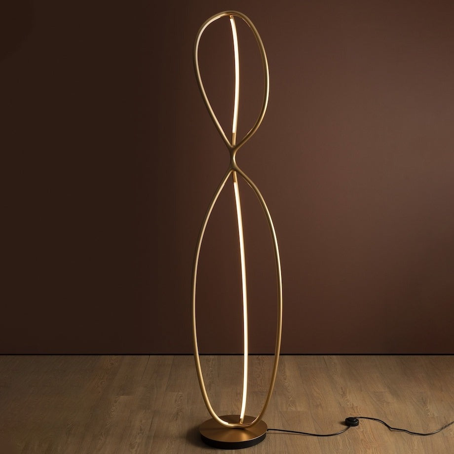 Arrival Floor Lamp, Brass, LED, Floor Switch Dim or App, IP20