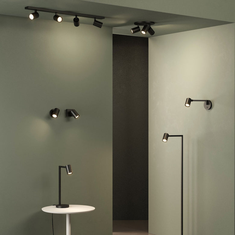 Ascoli Single Spot Light, Adjustable, Black, GU10, IP20, Fire Rated