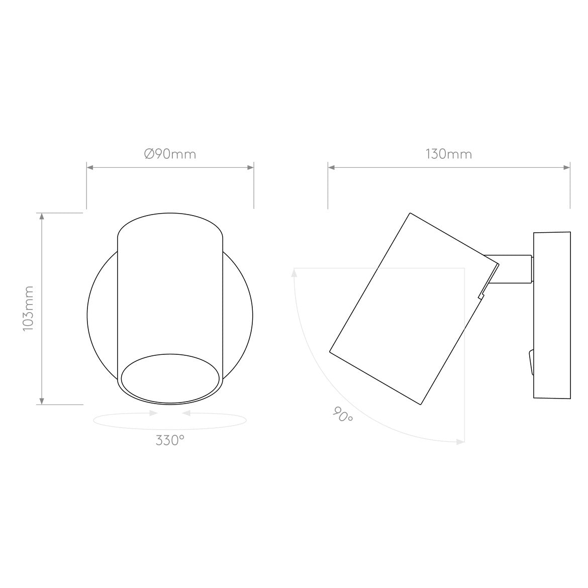 Ascoli Reading Wall Light, Thumbswitch, GU10, IP20