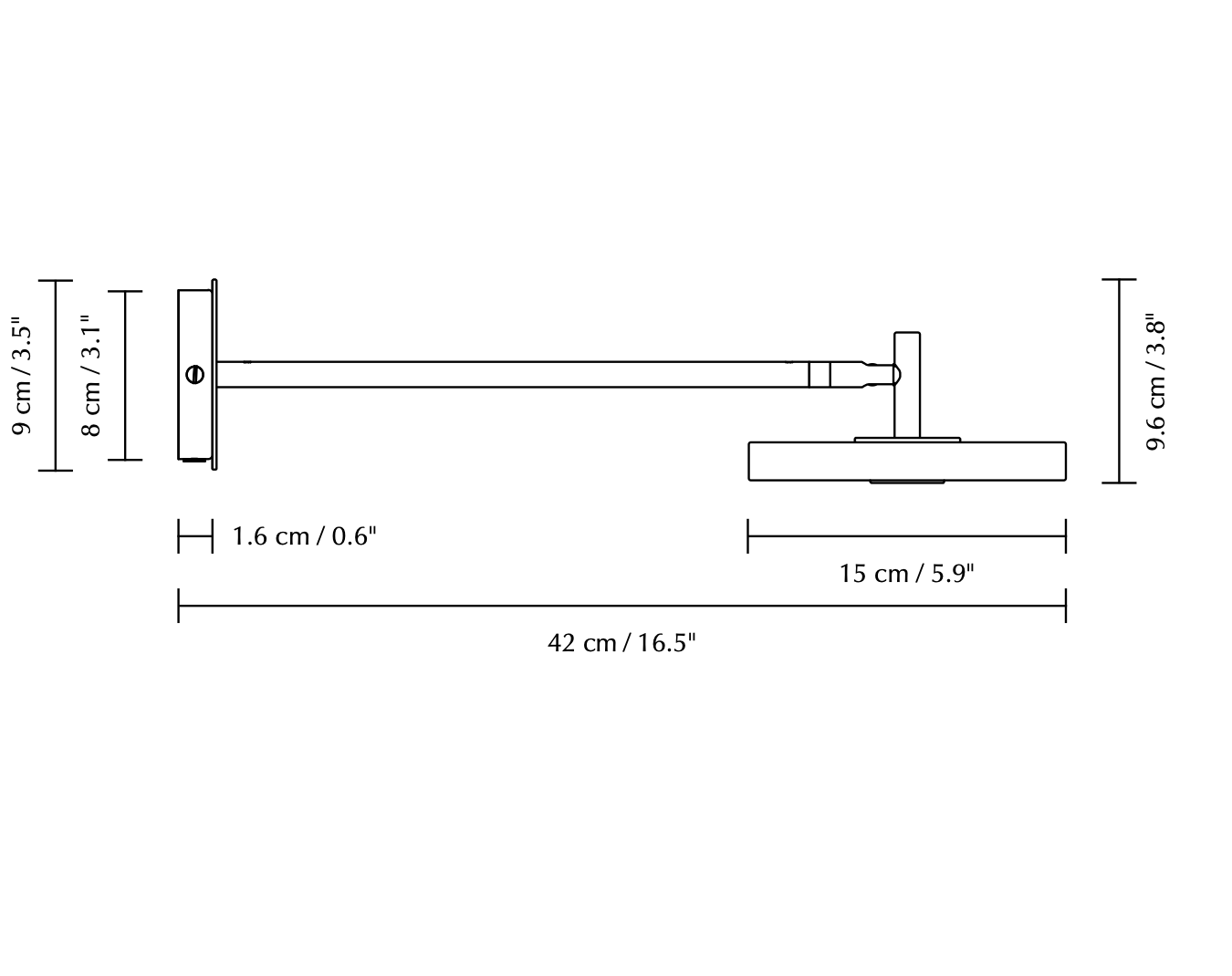 Asteria Adjustable Reading Wall Light, Long Arm, Orange, LED, Touch Dim