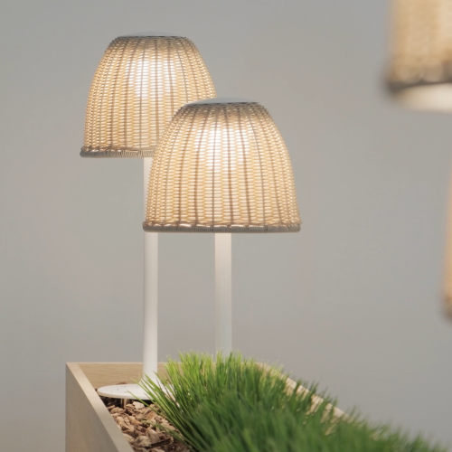 Atticus Bollard, 40 cm, Beige, LED, 8.4W, Triac Dim, IP54