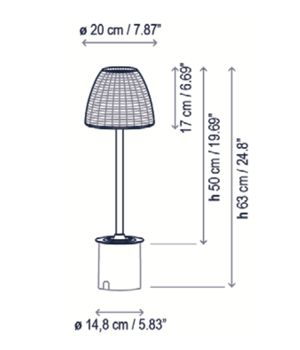 Atticus Bollard, 50 cm, Beige, LED, 8.4W, Triac Dim, IP54