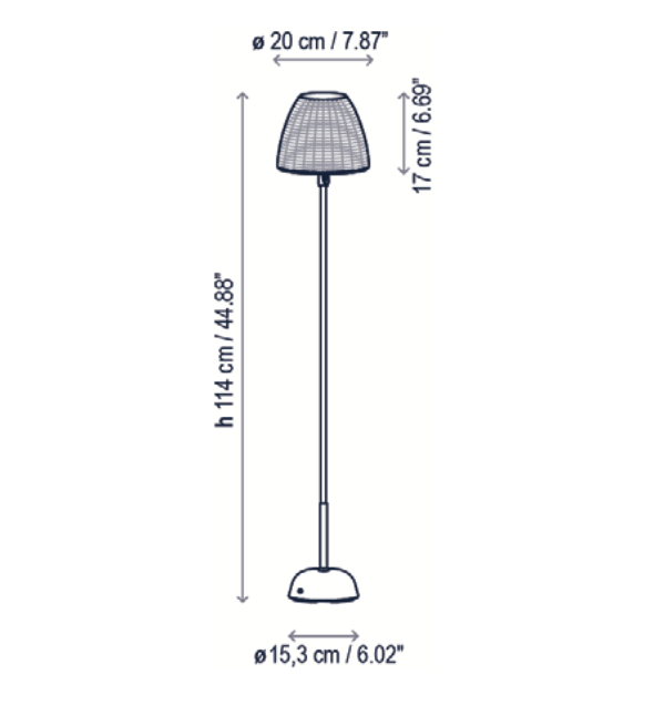 Atticus Floor Wireless, Brown, LED, 3W, Touch Dim, IP54