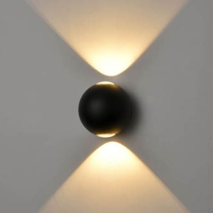 Aura Wall Light, Ball, 2 Beams, Black, LED, On/Off, IP54