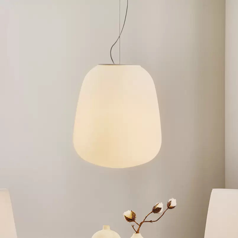 Lumi Baka Pendant, 38 cm H, White Glass, E27, IP20