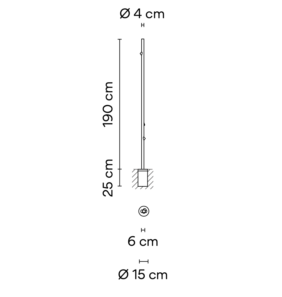 Bamboo Floor, 3 Beam, White, LED, 6.3W, On/Off, IP66