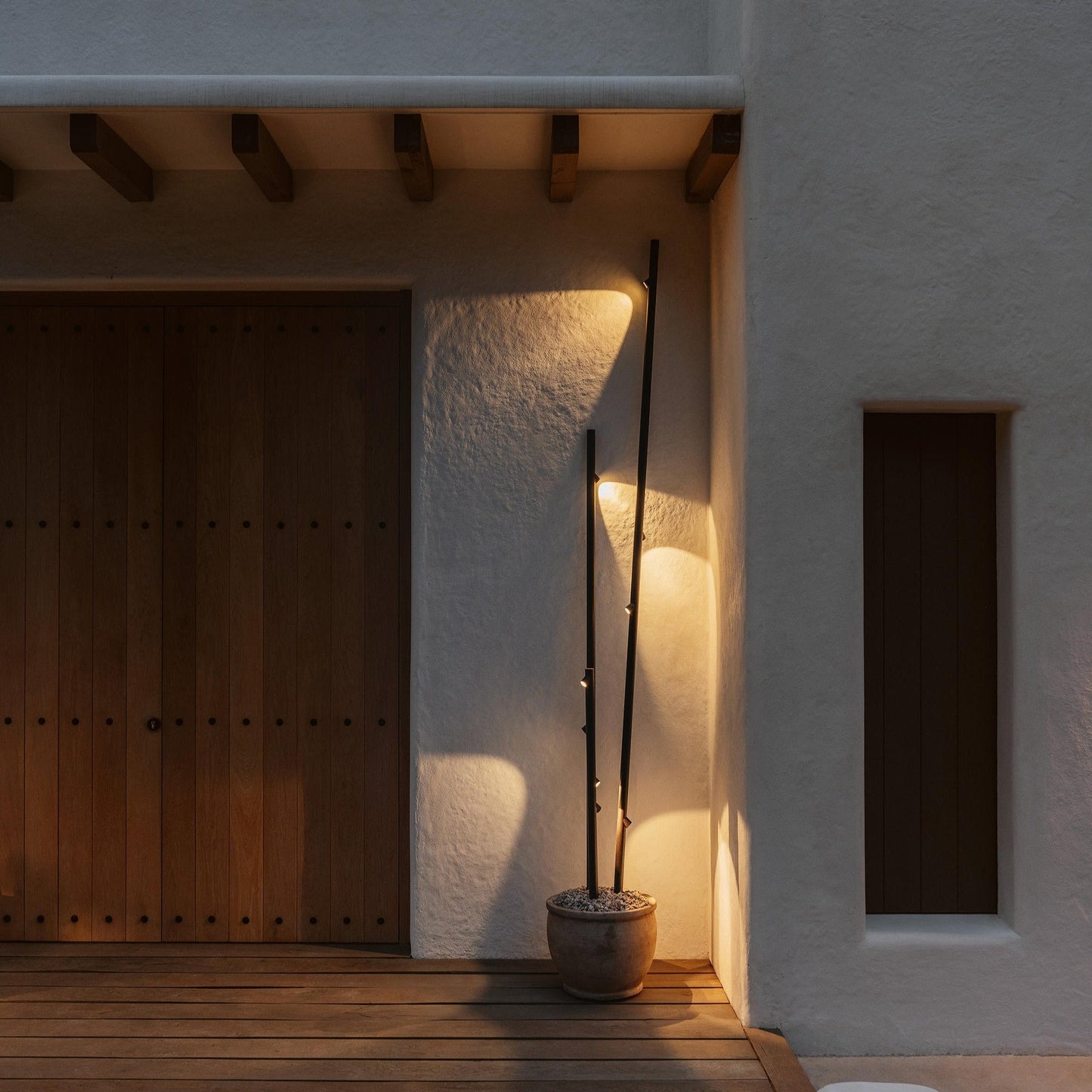 Bamboo Floor, 3 Beam, White, LED, 6.3W, On/Off, IP66