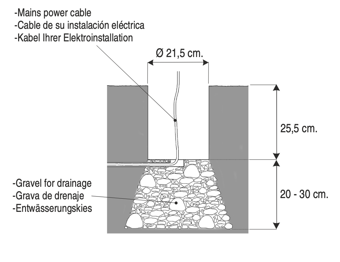 Bamboo Floor, 5 Beam, Oxide, LED, 10.5W, On/Off, IP66