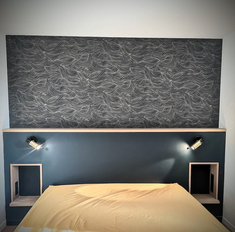 Biny Adjustable Reading Wall, Black and Nickel, LED, Thumbswitch, IP20