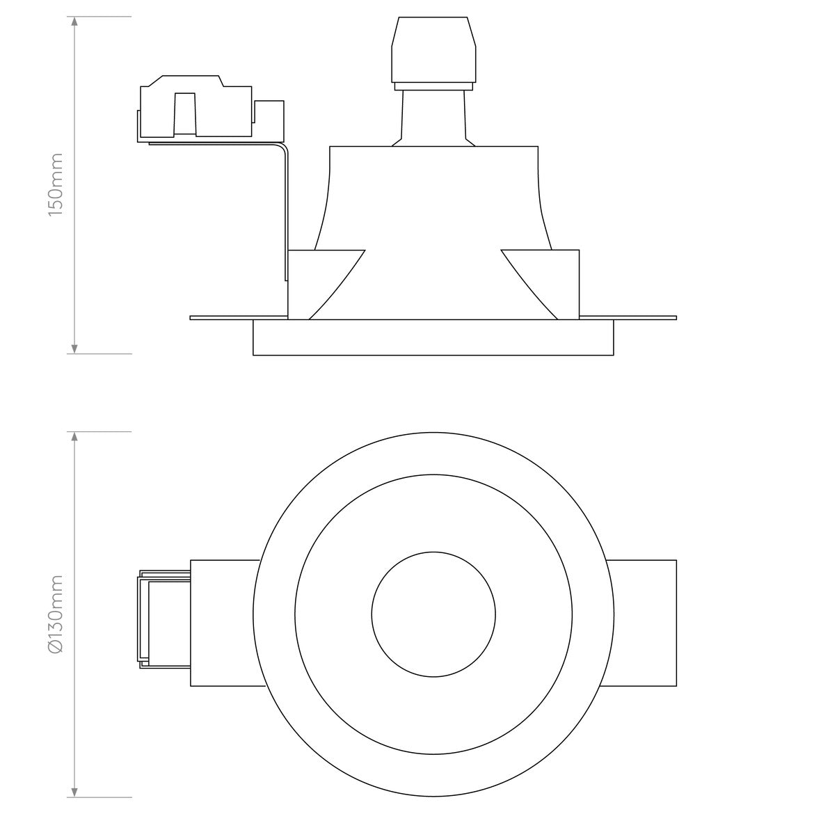 Blanco Round Downlight, Plastered In, GU10, IP20