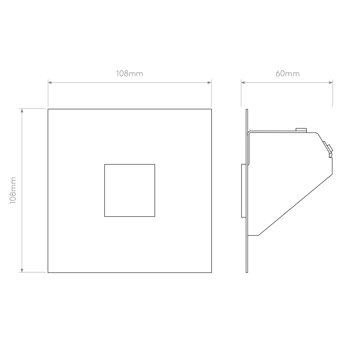 Astro Borgo step light square mini technical drawing