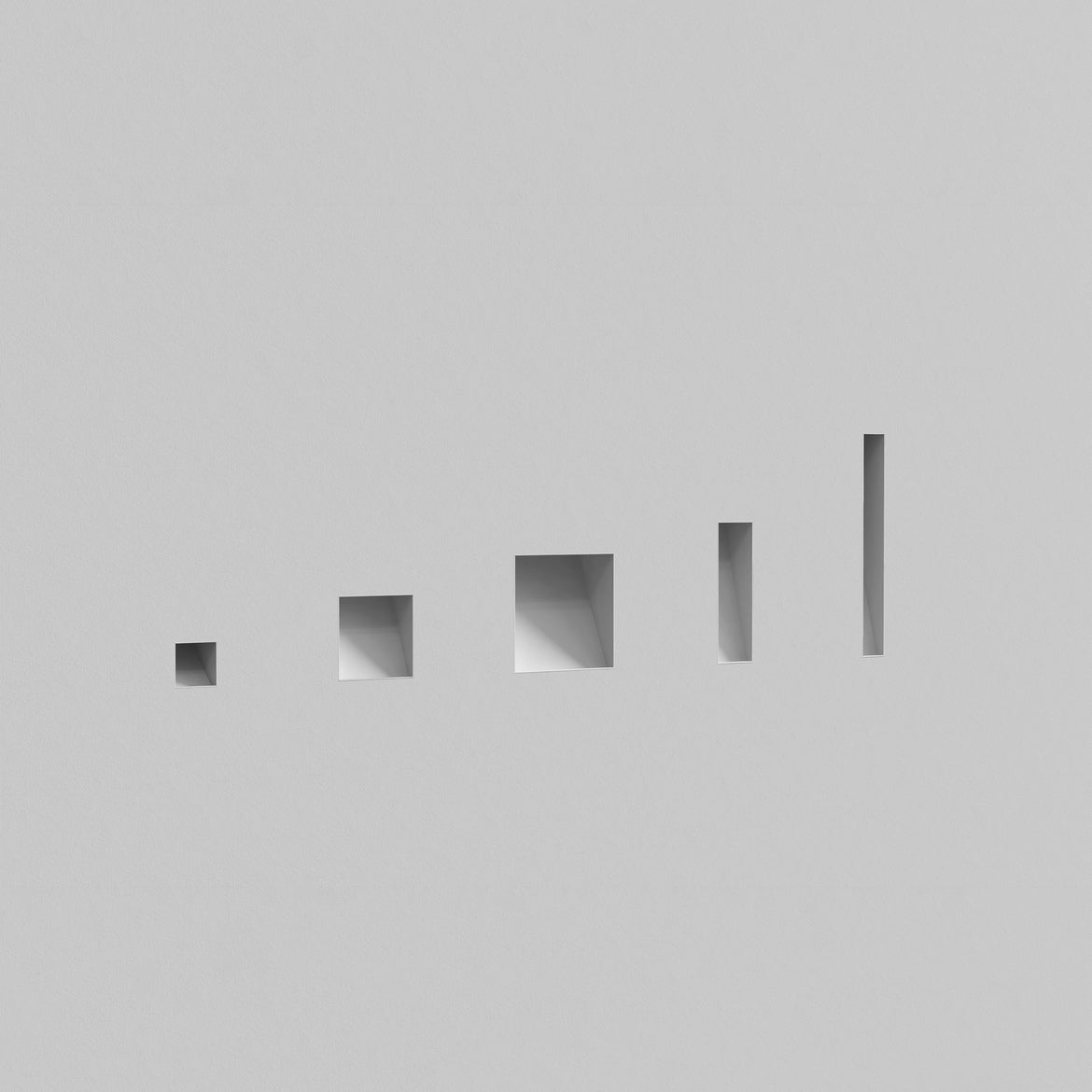 Astro Borgo step light unlit in 5 shapes on grey wall