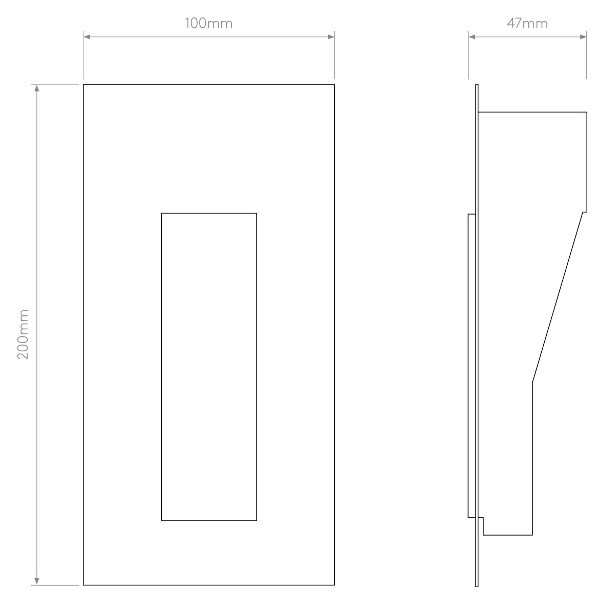 Astro Borgo step light trimless vertical 35 technical drawing