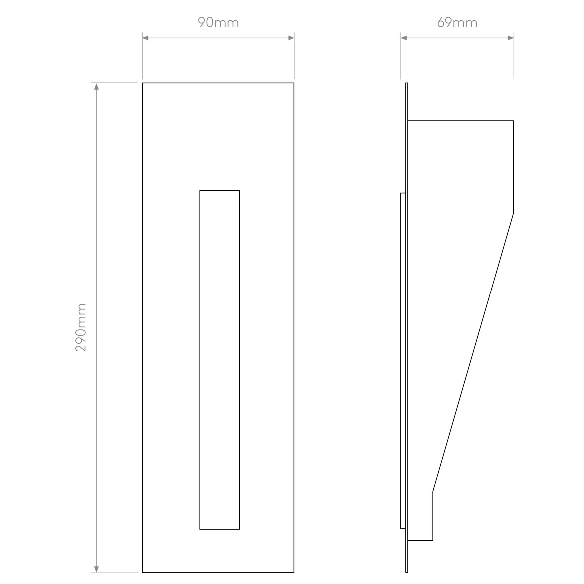 Borgo 200, Large Vertical Trimless Step Light, LED, IP20