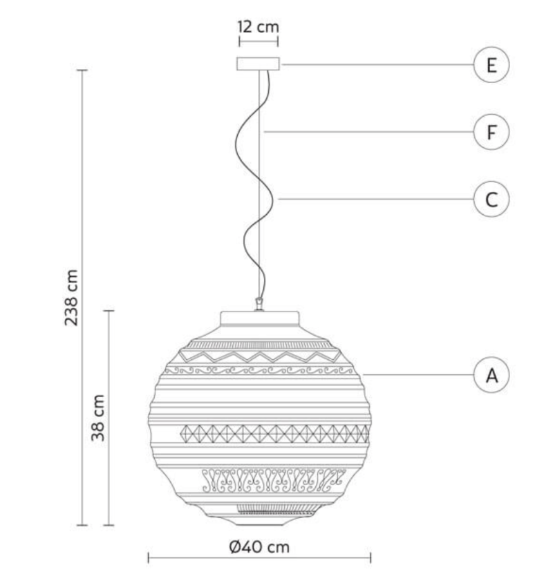 Braille Pendant, E27 or E14, IP20