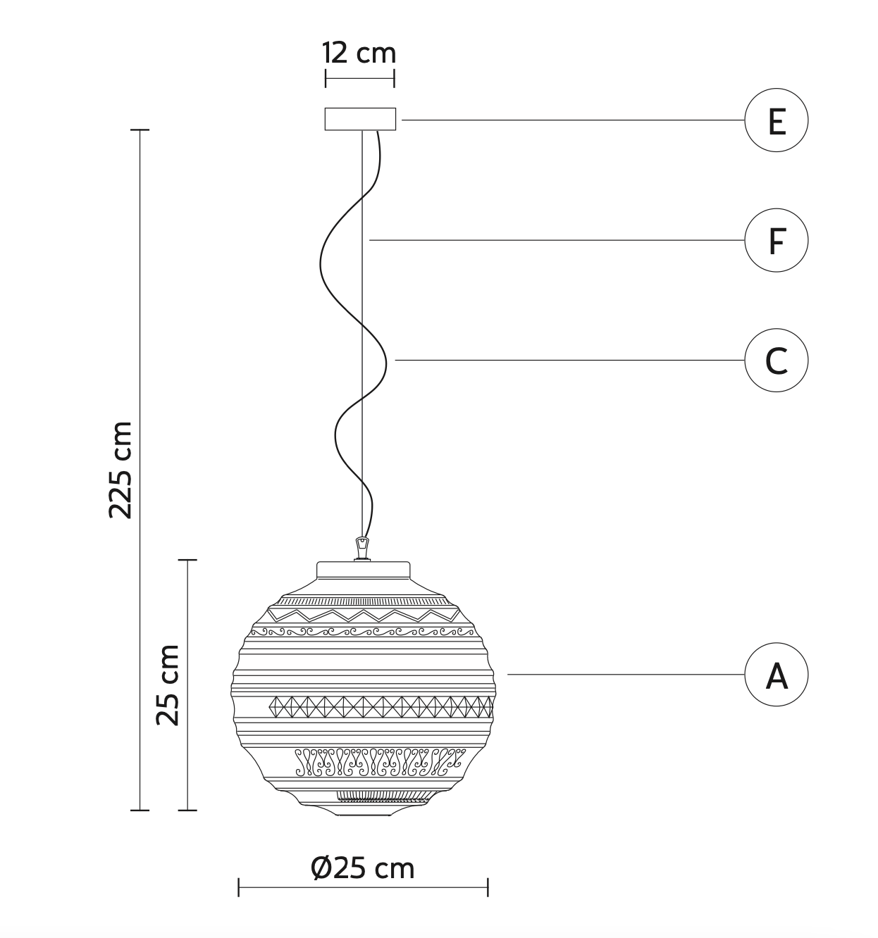 Braille Pendant, E27 or E14, IP20