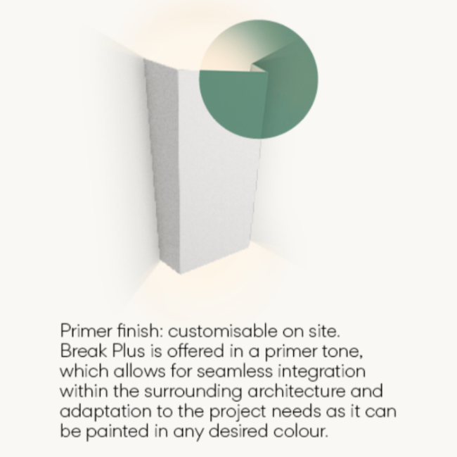 Break Plus Wall, 2 Beam, Large, Primer, LED, 8W, IP65