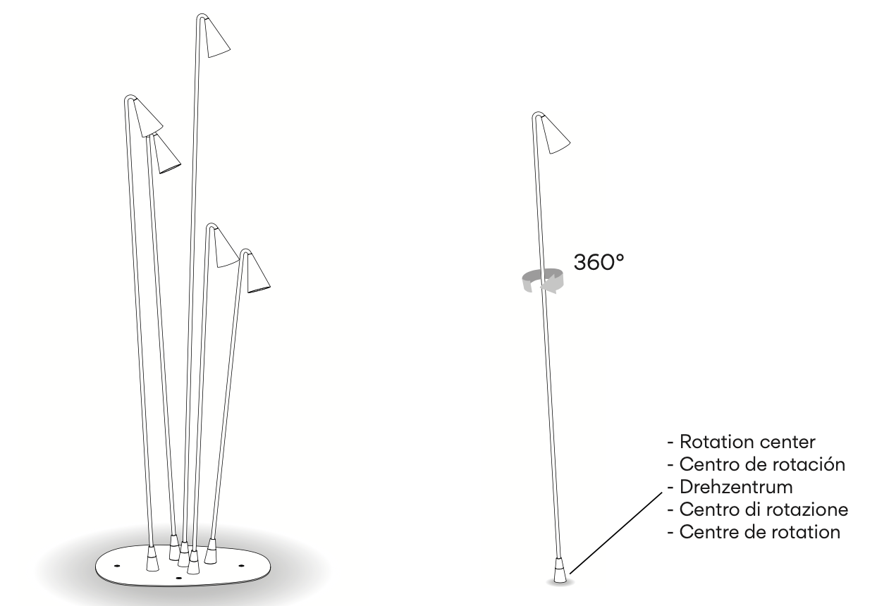 Brisa Floor, 5 Light, Oxide, LED, 10.5W, On/Off, IP65