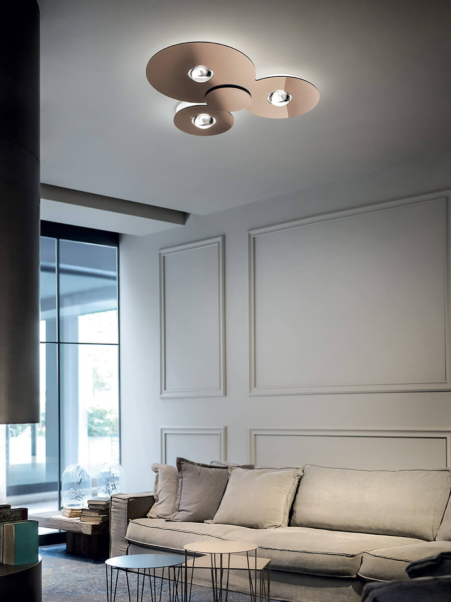 Bugia Ceiling, Triple Mega, Glossy White, LED, Triac Dim, IP20