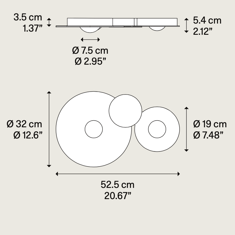 Bugia Ceiling, Double, Glossy Chrome, LED, Triac Dim, IP20