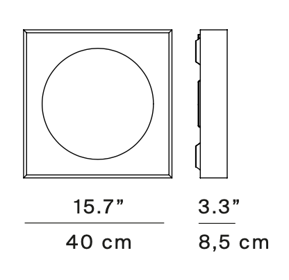 Cassette Wall, 40 cm, White, LED, 23W, 2700K, Phase Dim, IP20