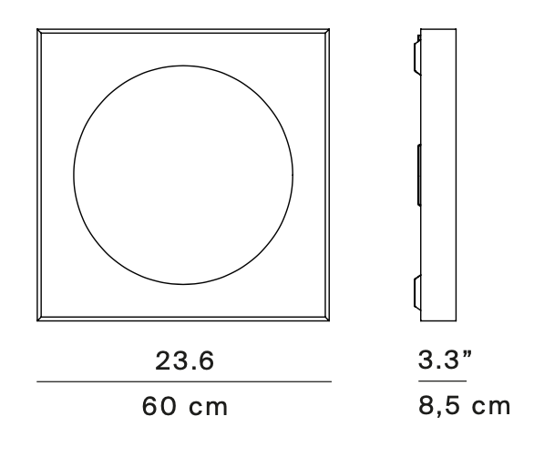 Cassette Wall, 60 cm, White, LED, 41W, 2700K, Phase Dim, IP20