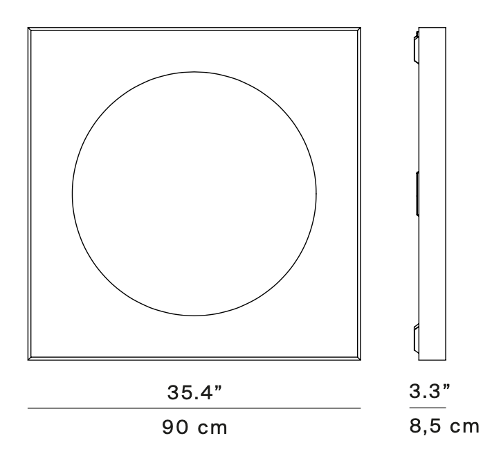 Cassette Ceiling, 90 cm, White, LED, 58W, 2700K, Phase Dim, IP20