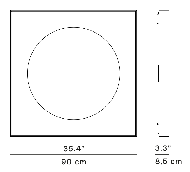Cassette Wall, 90 cm, White, LED, 58W, 2700K, Phase Dim, IP20