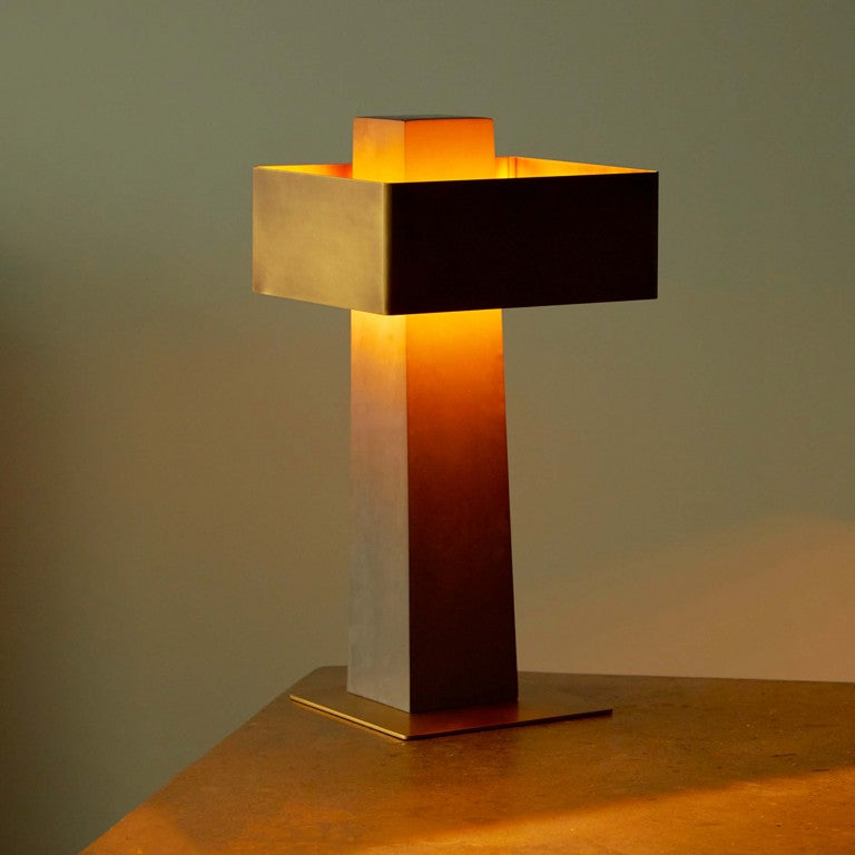 Cauvet Iota Table Lamp, Brass and Concrete, LED, Cord Switch Dim, IP20