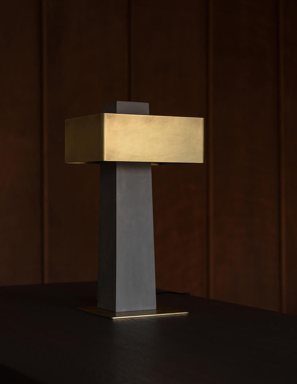 Cauvet Iota Table Lamp, Brass and Concrete, LED, Cord Switch Dim, IP20