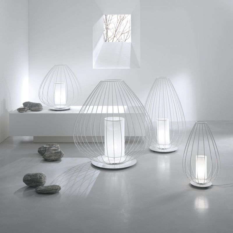 Cell Floor Lamp, Tall, 88 cm H, Bronze Metal with White Poly, E27, IP65