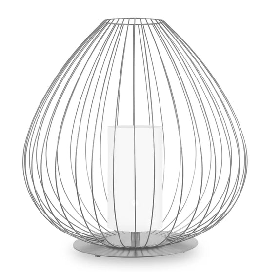 Cell Floor Lamp, Wide, 89 cm H, White Metal with White Poly, E27, IP65