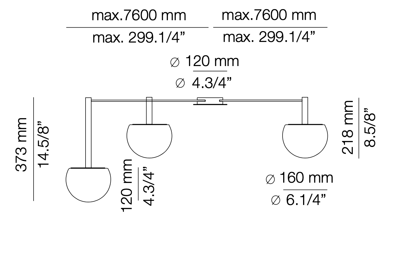 Circ Ceiling, 3 Light, LED, IP20