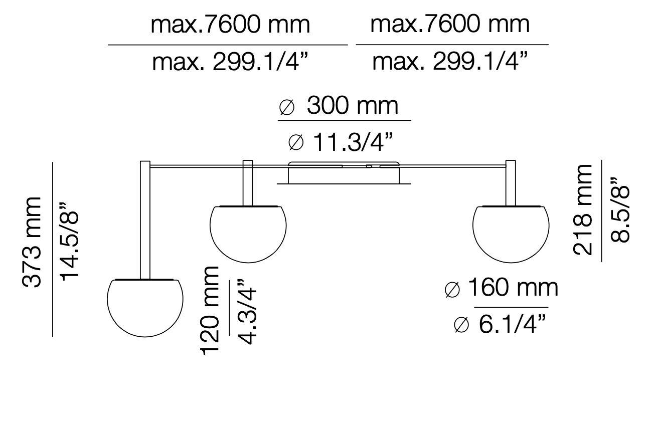 Circ Ceiling, 3 Light, LED, IP20