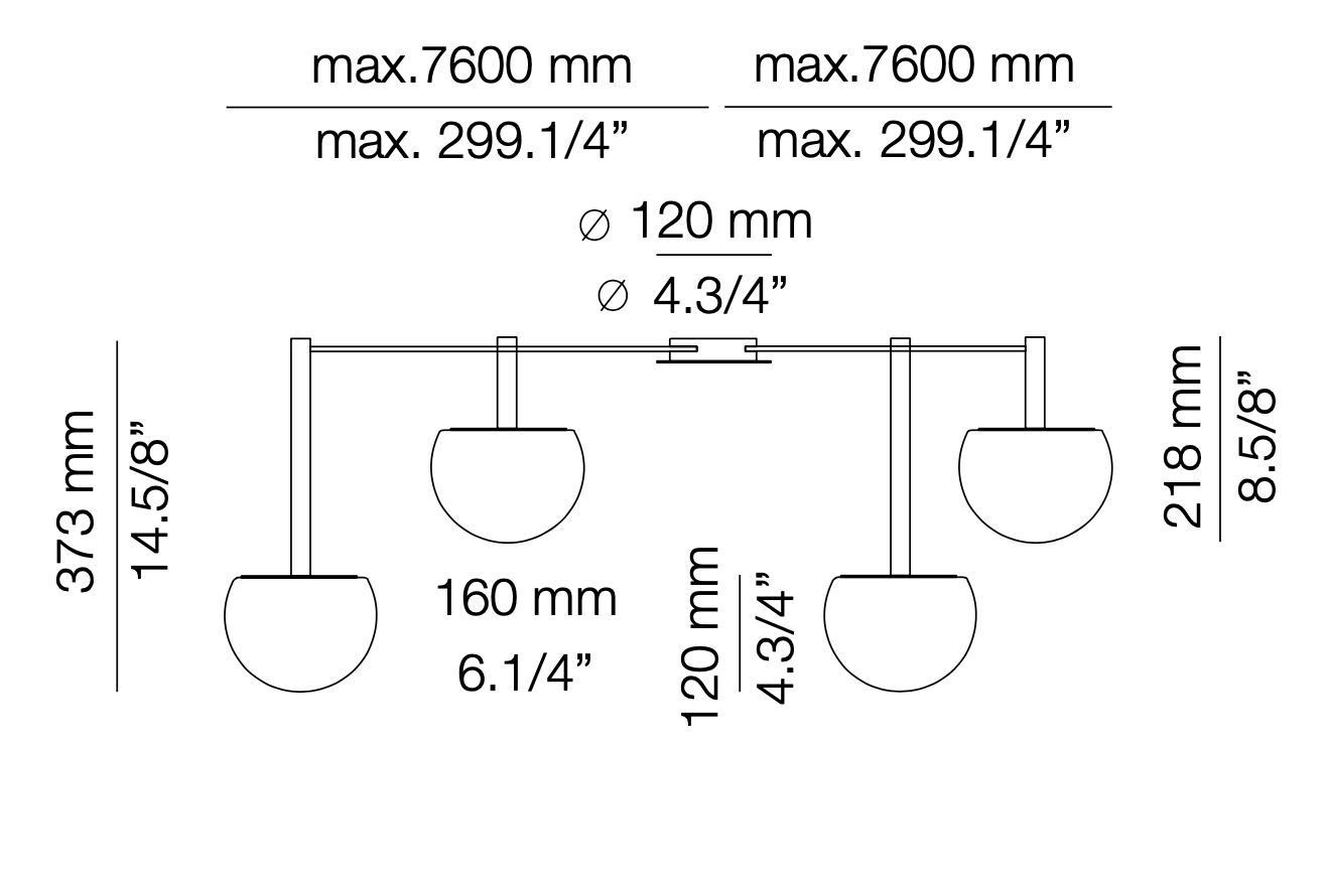 Circ Ceiling, 4 Light, LED, IP20