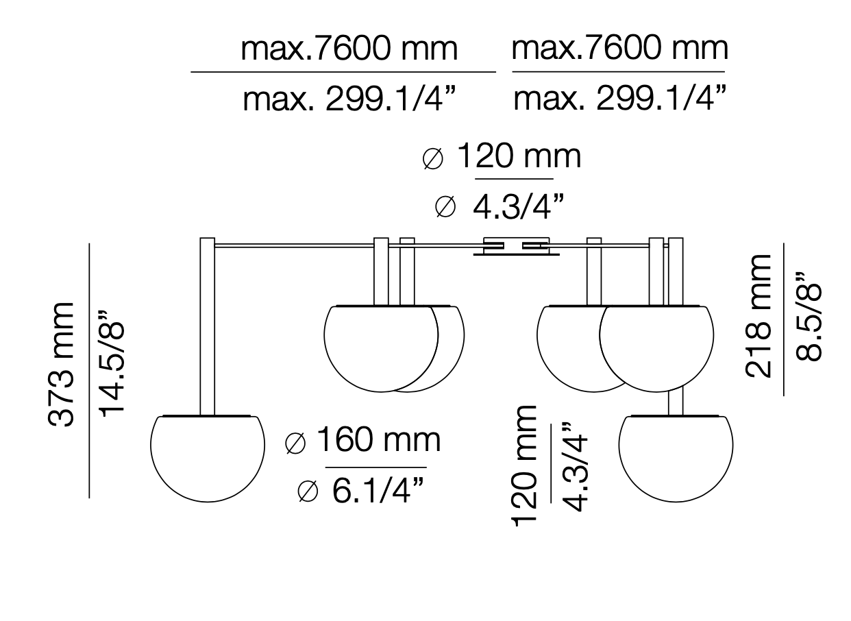 Circ Ceiling, 6 Light, LED, IP20