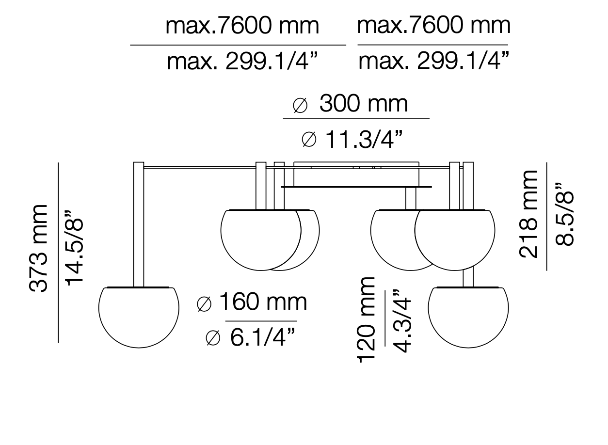 Circ Ceiling, 6 Light, LED, IP20