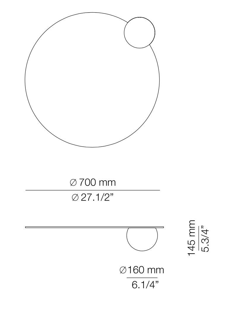 Circ Mirror Light, Small, LED, Triac Dim, IP20