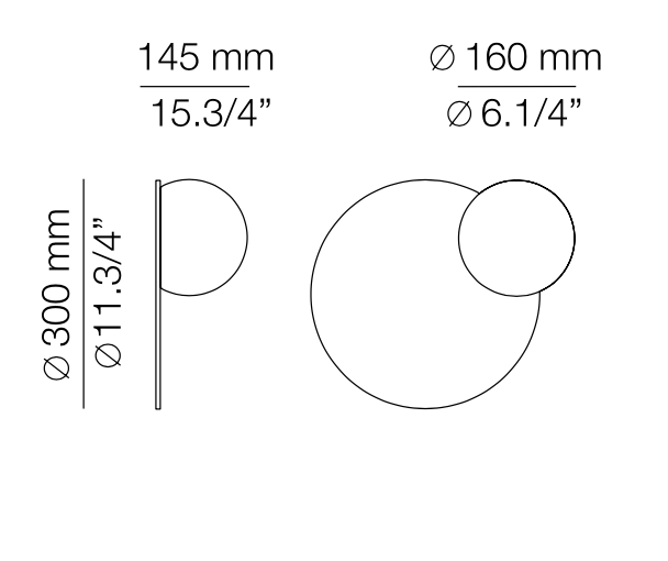 Circ Mirror Light, Small, LED, Triac Dim, IP20