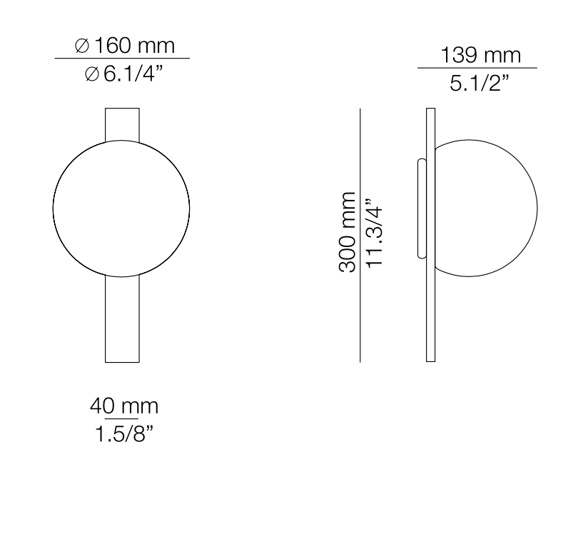 Circ Wall Light, Strap, LED, Triac Dim, IP20