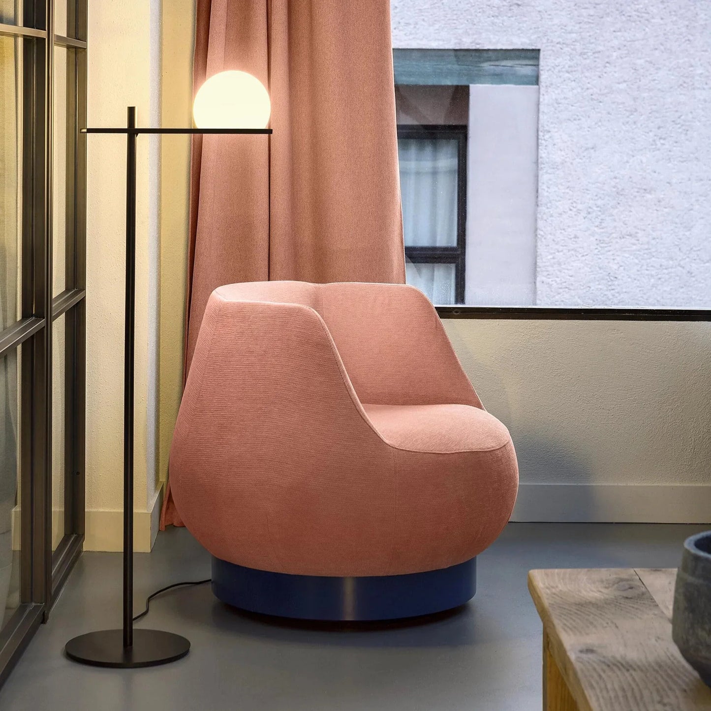 Circ Floor Lamp, Poly Shade with Black Body, LED, IP55