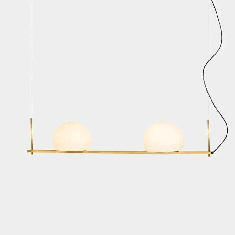 Circ Linear Pendant, 1 Light, White Glass with Gold Hardware, Recessed Mount, LED, Triac Dim, IP20