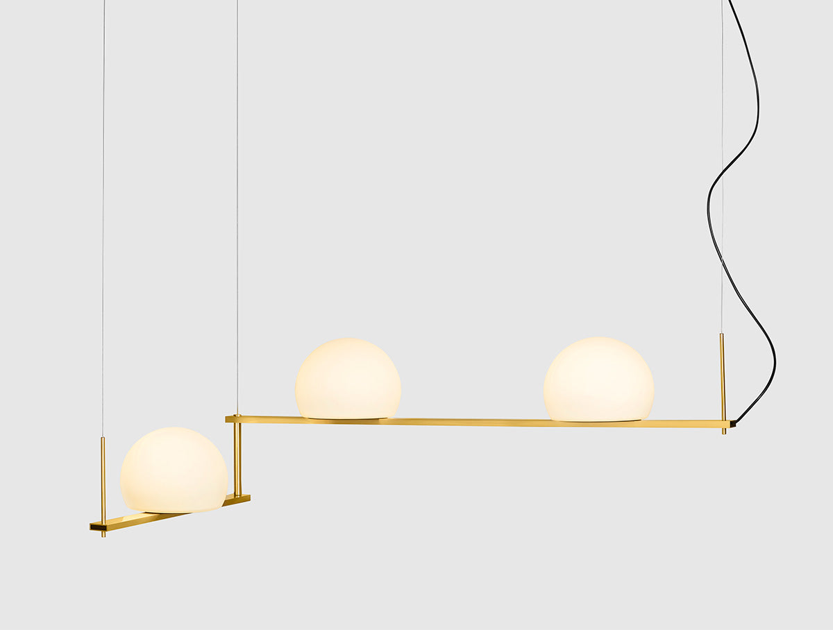 Circ Linear Pendant, Adjustable, 3 Lights, White Glass with Black Hardware, Recessed Mount, LED, Triac Dim, IP20