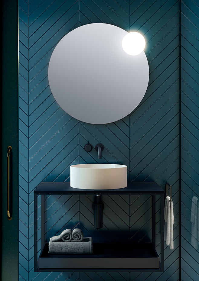 Circ Mirror Light, 70 cm ø, LED, Triac Dim, IP44 with Demister